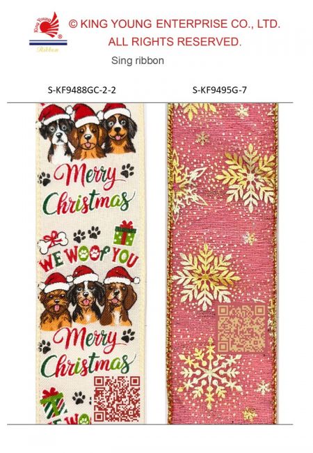 AI Sing Ribbon-Christmas dogs and snowflakes